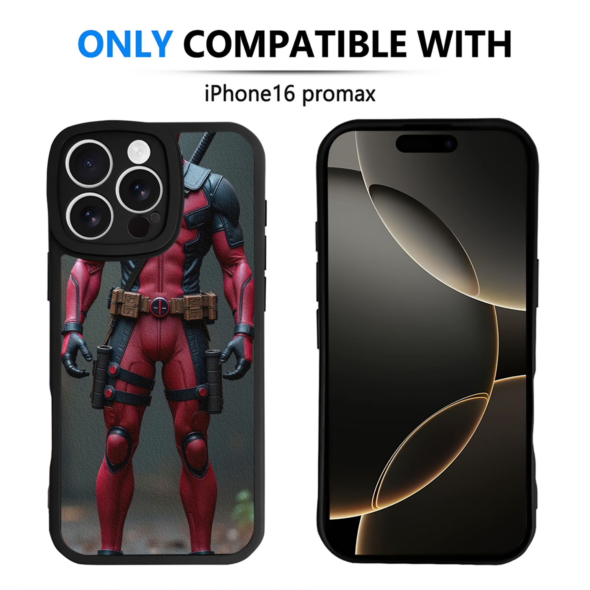 （画像用） Deadpool デッドプール 【iPhone 16シリーズ対応】シリコンスマホケース（レザー調） 材質：シリコン